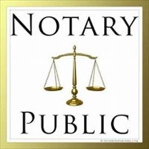 Notary Public sign with scales of justice
